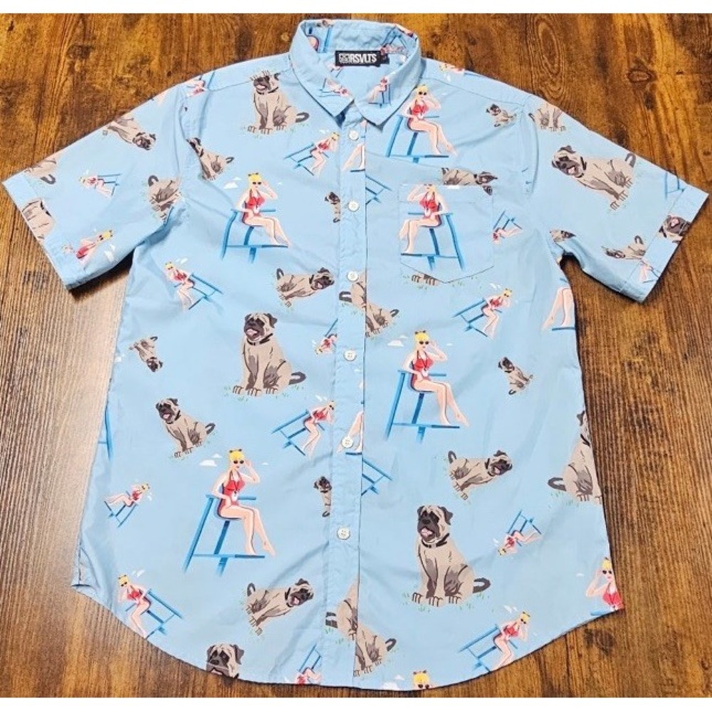 RSVLTS The Sandlot Wendy Peffercorn The Beast Blue Button Up Shirt Men's Large